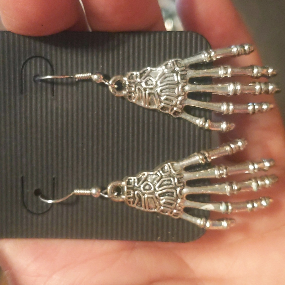 Skeleton Hand Earrings NWOT